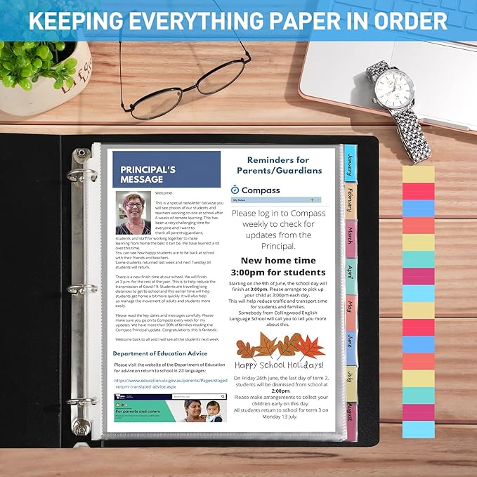 HABGP Binder Dividers with Tabs, 8 Tab Sheet Protectors - Image 5