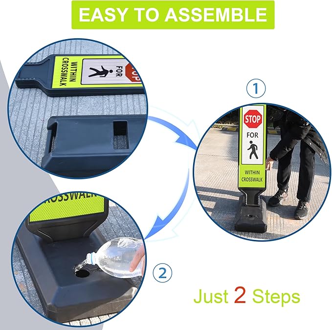 OrangeStar 43" Pedestrian Crossing and Stop Sign, Traffic Control - Image 6