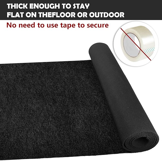 450 GSM Extra Thick Waterproof Black Carpet Runner - Image 4
