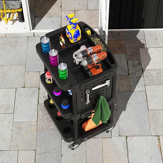 HOMCOM 3-Tier Rolling Tool Cart - Image 9