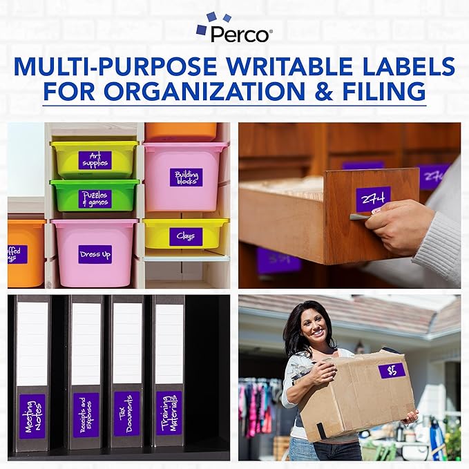 Perco Purple 3x5 Inch Perforated Sticker Labels — 150 Stickers/Roll — - Image 4