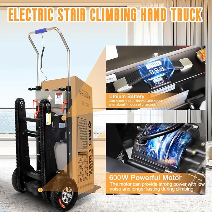 Electric Stair Climbing Dolly, 661lb 600W Powered Electric Stair Climbing Hand - Image 2