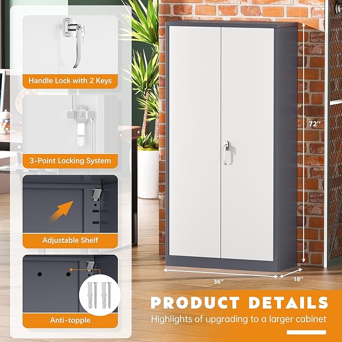 Greenvelly Metal Storage Cabinet - Image 4