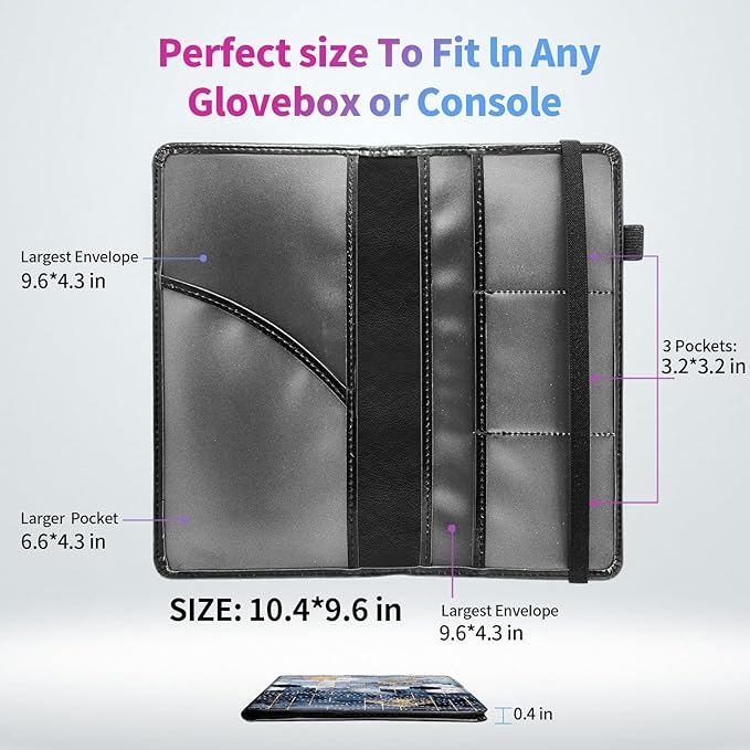 Car Registration and Insurance Card Holder, RFID Blocking Leather Auto Car - Image 4