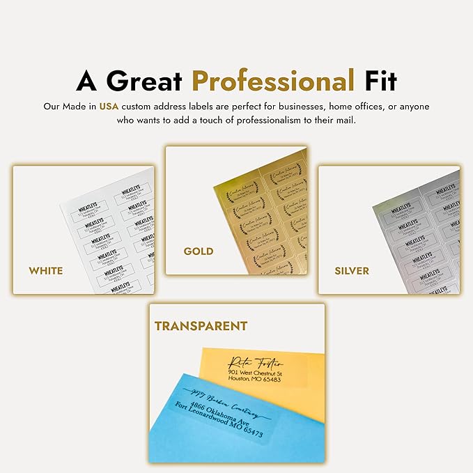 Return Address Labels Personalized, 1 Sheet = 30 Labels, 2.6"L x 1"H - Image 4