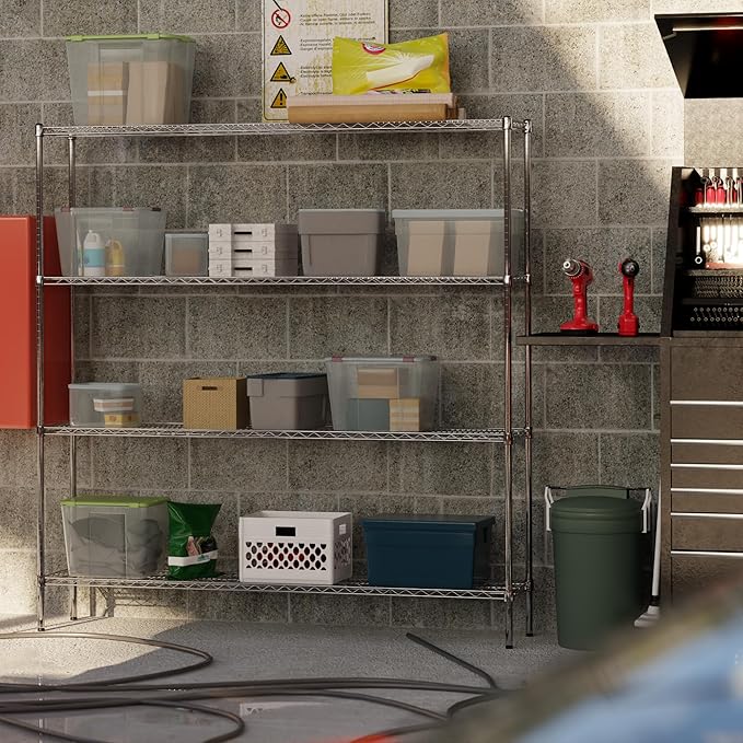14" Deep x 72" Wide x 74" Height Wire Shelving Kit | 4-Tier | NSF Commercial - Image 7