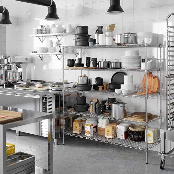 21" Deep x 60" Wide x 64" Height Wire Shelving Kit | 5-Tier | NSF Commercial - Image 6