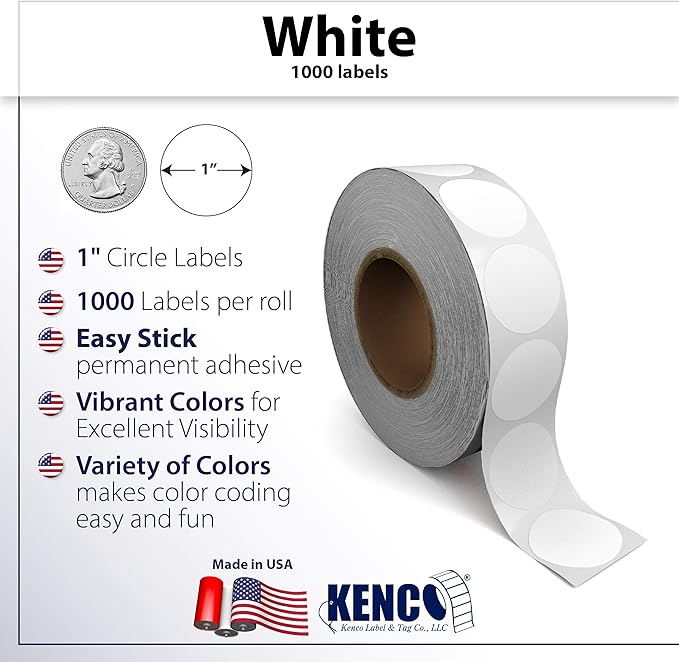 Kenco Color Coding Circle Dot Sticker Labels on a roll - Image 2