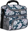FlowFly Double Layer Cooler Insulated Lunch Bag Adult Lunch Box Large Tote Bag by FlowFly
