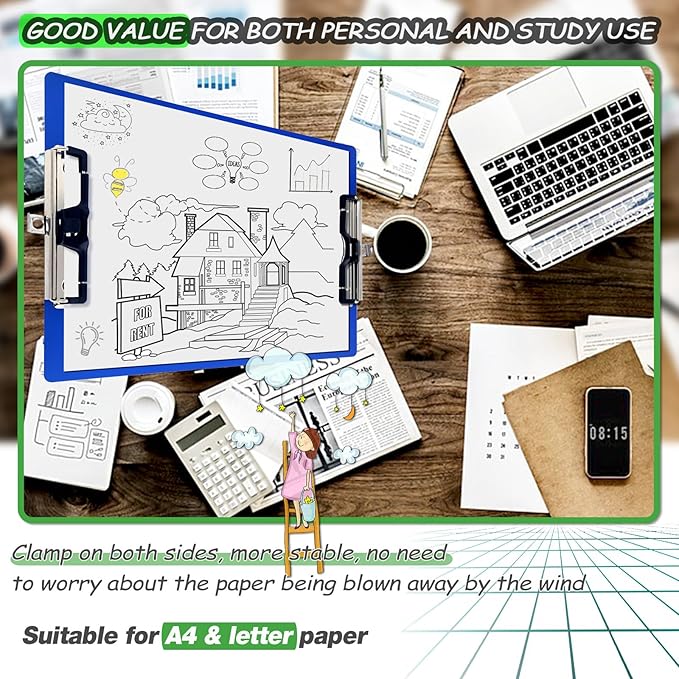 Aluminum Metal Clipboard Sturdy Stainless Hangable - Image 2