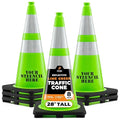 Xpose Safety 28” Lime Green Traffic Cone Dual 6" & 4" Reflective Collar – 8 by XposeSafety