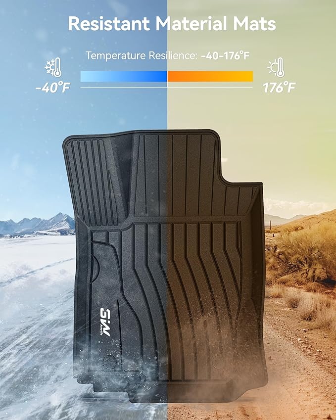 3W Floor Mats Fit for Benz GLE 2016-2019, TPE All Weather Custom Fit Floor - Image 8