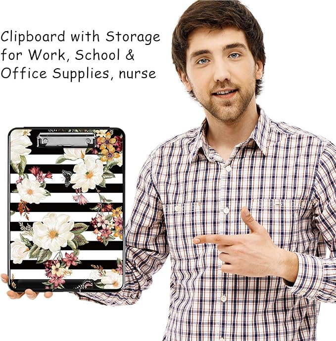 Clipboard with Storage, High Capacity Plastic Storage Clipboard with Low - Image 7
