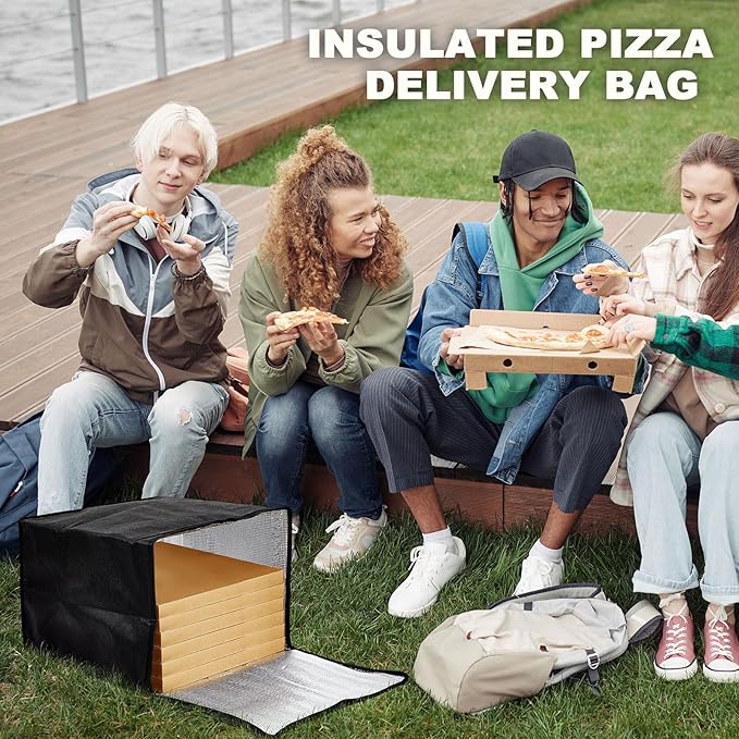 Maxcheck 4 Pcs Insulated Pizza Delivery Bag 20 x 20 x 14 Inch Pizza Warmer Bag - Image 7