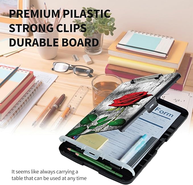 Clipboard with Storage High Capacity Plastic Nursing Clipboards with Pen Holder - Image 6