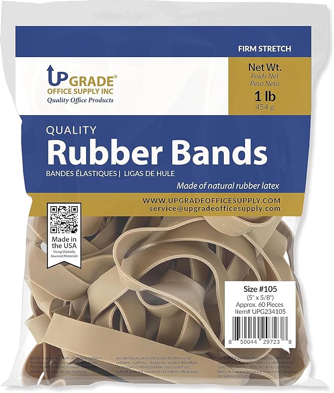 Upgrade UPG234105 Large Rubber Bands, Size 105, Thick Wide, 1 lb Bag - Image 2