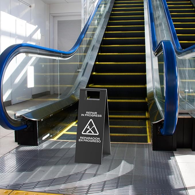 2 Pcs Maintenance Work in Progress Floor Sign, 24 Inch Stainless Steel Repair - Image 4