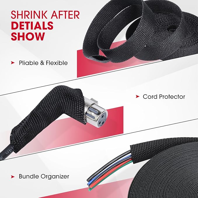 2 in 1 Heat Shrink Braided Sleeving Fabric Tubing-Ideal fit Irregular Shape - Image 5