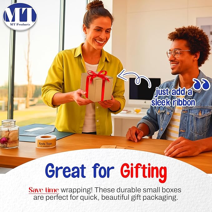 MT Products Sturdy Kraft Corrugated Cardboard Shipping Boxes 6" x 6" x 6" - Image 3