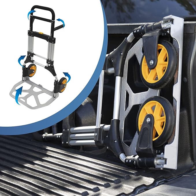 Mount-It! Folding Dolly, Aluminum Trolley, Industrial Grade Heavy Duty 440 Lb - Image 3