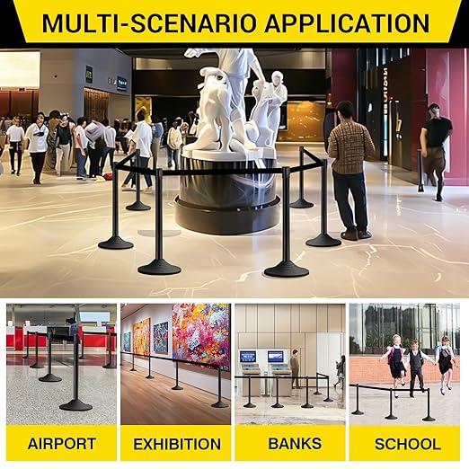 10 ft Crowd Control Stanchion Set, Crowd Control Barrier, Stanchions - Image 7