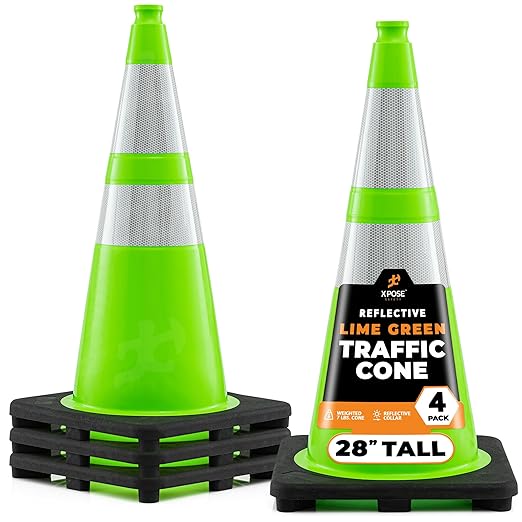 28” Lime Green Traffic Cone by XposeSafety