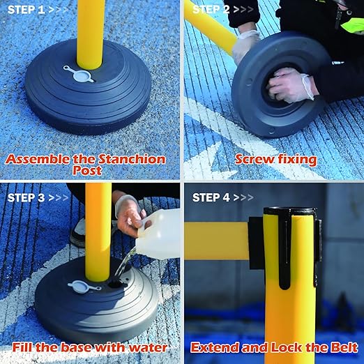 6 Pack Yellow Crowd Control Stanchions - Image 3
