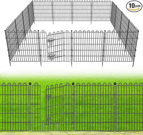 10 Panels No Dig Decorative Garden Fence by OutdoorFence