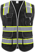 Reflective Safety Vest for Men Women, High Visibility Safety Vest by RhinoHit