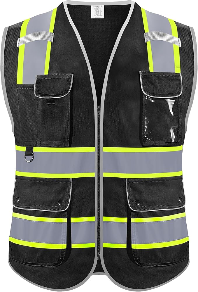 Reflective Safety Vest for Men Women, High Visibility Safety Vest by RhinoHit