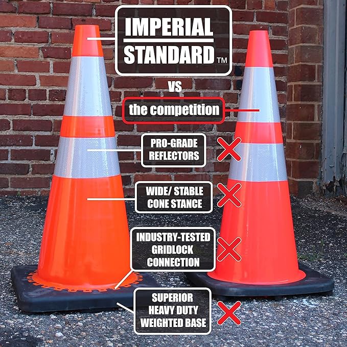 Traffic Cones - Safety Cones - 36" Green Cones - Construction Cones - Road - Image 3