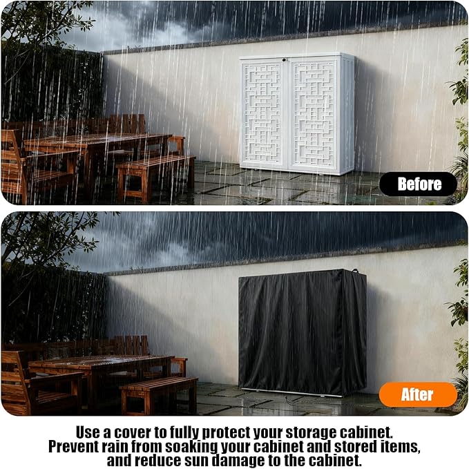 Kasla Storage Cabinet Cover, Outdoor Chest Storage Waterproof Cover, - Image 6