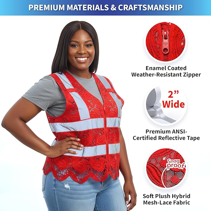 Lace-Mesh Safety Vest for Women & Men - Image 4