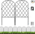Decorative Garden Fence 24 Pack, 24 Ft X 24 in Black Mesh Rustproof Metal Fence by Getlaygardenfence