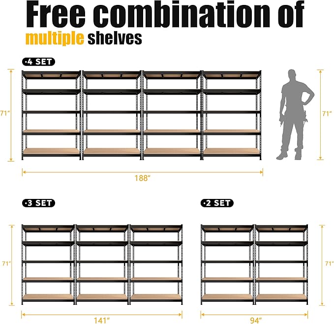 PrimeZone 6 Pack Heavy Duty Storage Shelves - Image 8