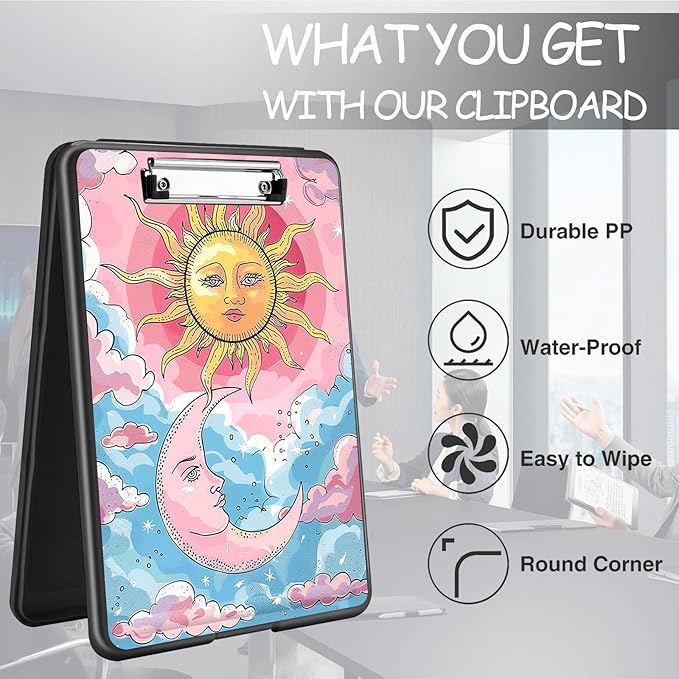 Clipboard with Storage, High Capacity Plastic Storage Clipboard with Pen Holder - Image 6