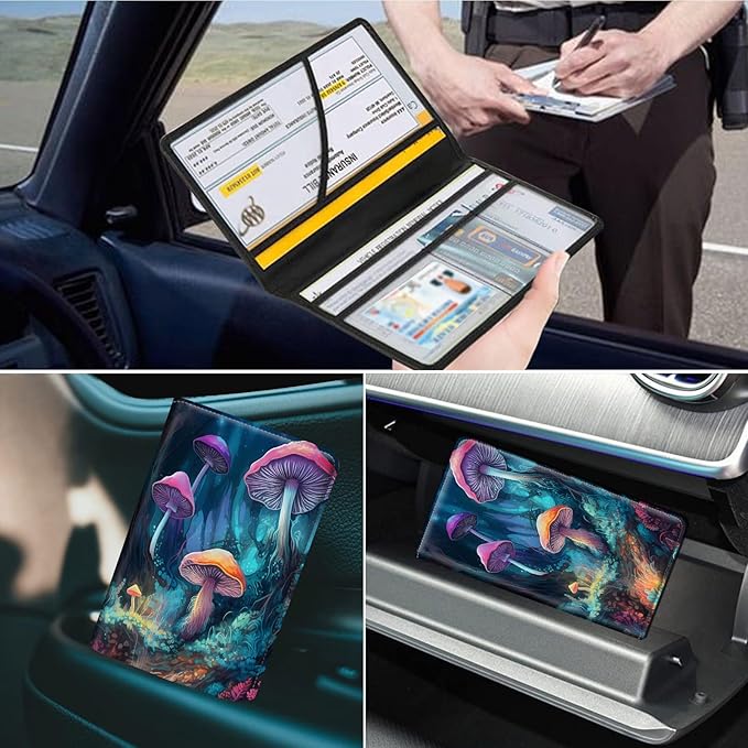 Car Registration and Insurance Holder, Leather Car Glove Box Organizer - Image 7