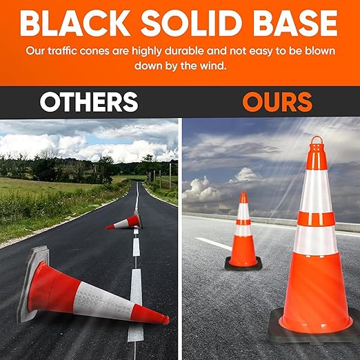 Pyle 28" Traffic Cones, Parking Lots, Sports Training, and Construction Zones - Image 3