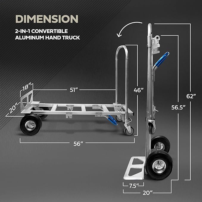 Olympia Tools 2-in-1 Aluminum Convertible Hand Truck - Image 5