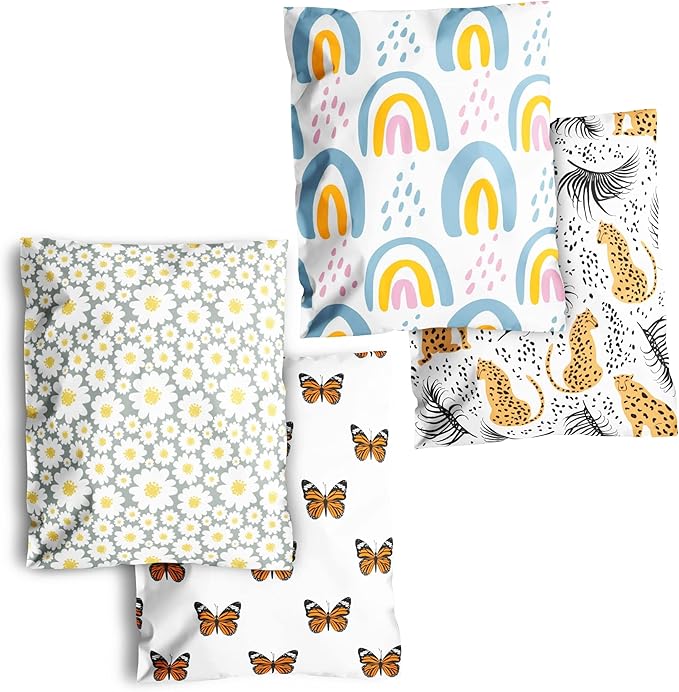 10x13 Poly Mailers – Boho Variety Pack – Waterproof, Tear-Resistant Shipping by PackageMint