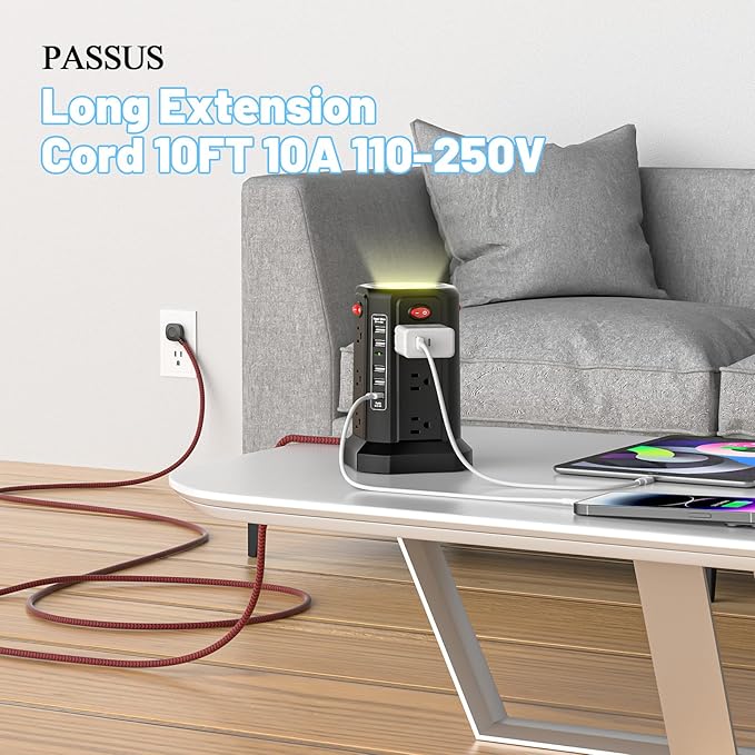 PASSUS Surge Protector Power Strip - Image 6