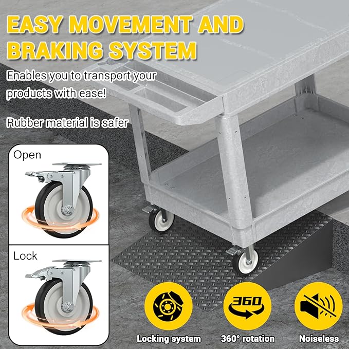 Heavy Duty Plastic Utility Cart - Image 6