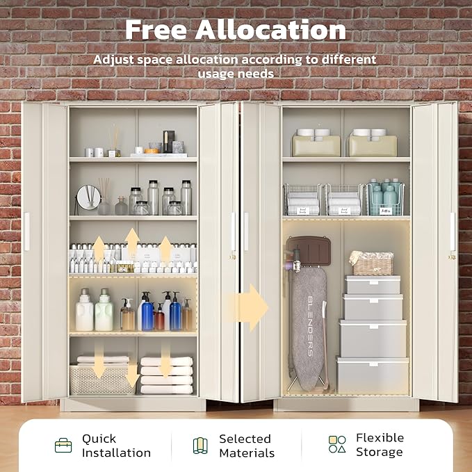 Greenvelly Metal Garage Storage Cabinet - Image 5