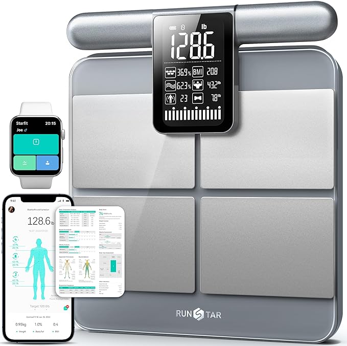 RunStar Scale for Body Weight and Fat Percentage, 8-Electrodes Precision by RunStar
