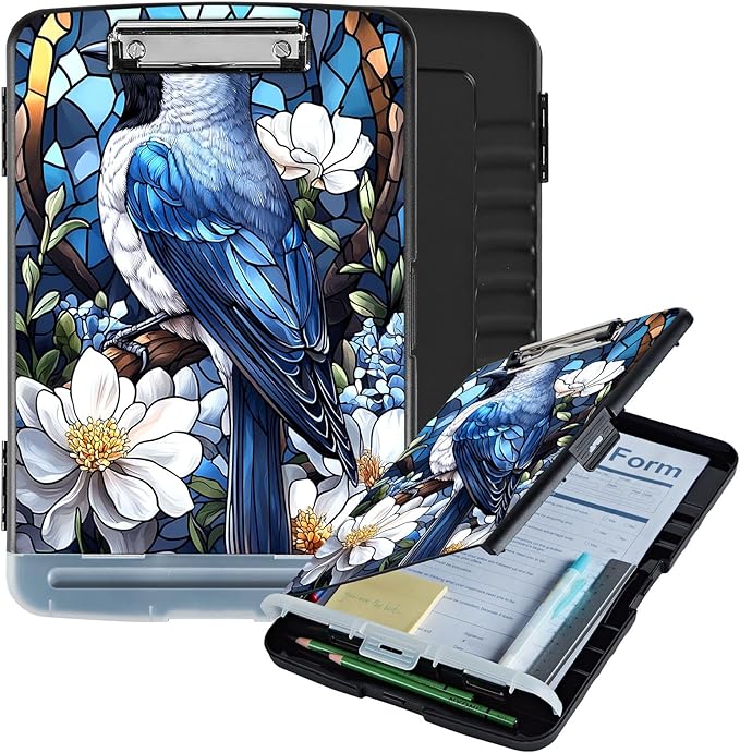 Clipboard with Storage Box & Pen Holder, Heavy Duty Clip Boards 8.5x11 by Unknown