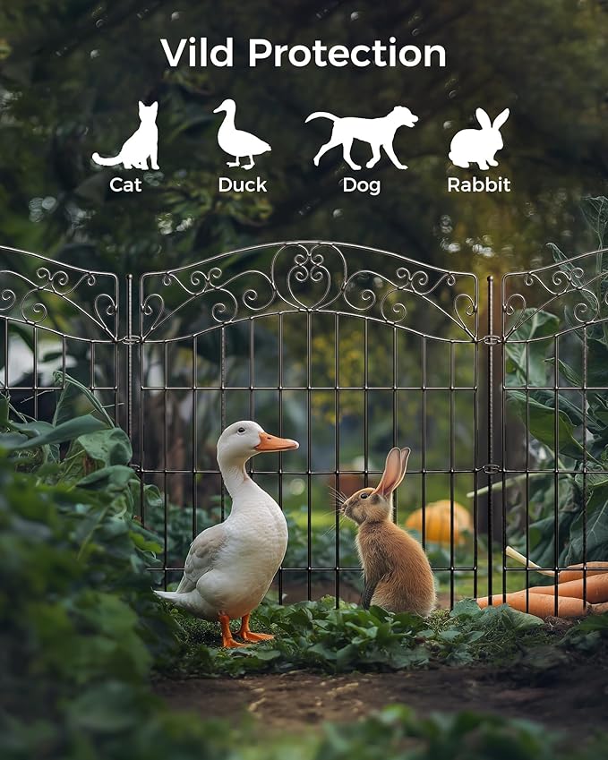 5 Panels No Dig Decorative Outdoor Garden Fence - Image 7
