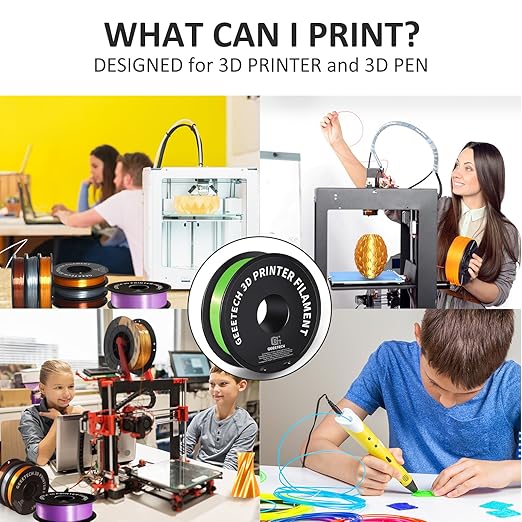 Geeetech Silk PLA Filament 1.75mm 3D Printer Filament Apple Green, Metal-Like - Image 7