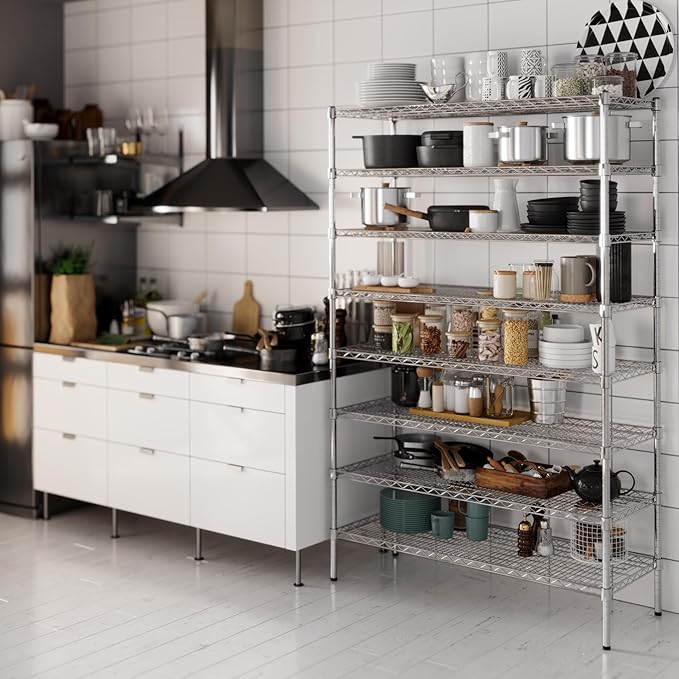 18" Deep x 48" Wide x 74" Height Wire Shelving Kit | 8-Tier | NSF Commercial - Image 6