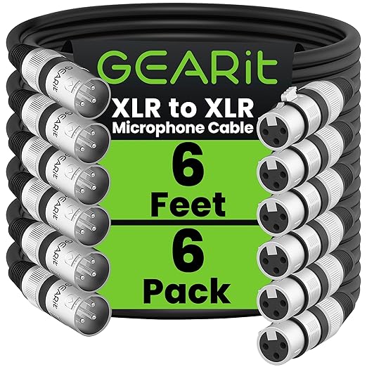 GEARit XLR Male to Female Microphone Cable 3-Pin Balanced Shielded Mixer by GEARit