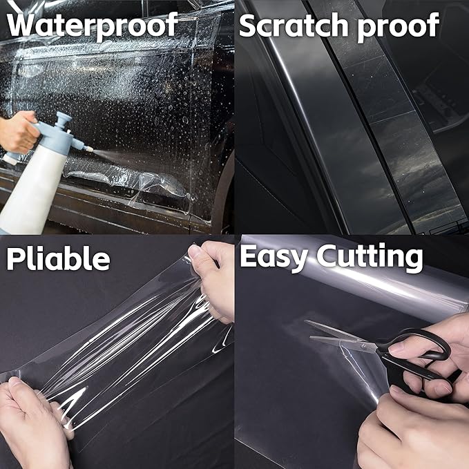 Lypumso Clear Vinyl Wrap Tape, Car Door Edge Guard Door Sill Protector - Image 4